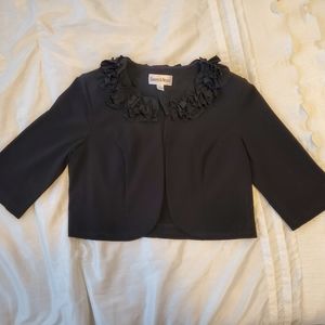 Danny & Nicole Black Ruffled Neck Jacket